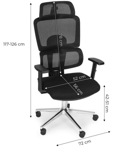 Ergonomická sieťovaná kancelárska stolička s nastaviteľnou opierkou hlavy