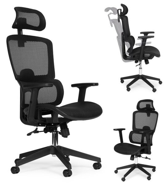 Kancelárska otočná stolička s ergonomickým nastavením výšky, čierna