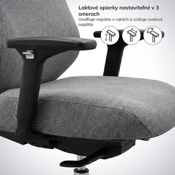 Ergonomická kancelárska stolička tmavosivá AXIS