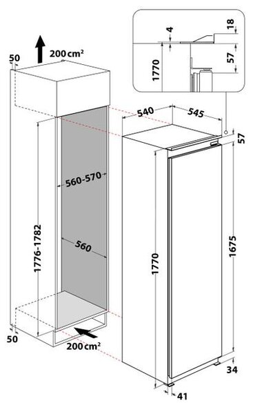 Whirlpool WHSD18A013D1 + kupóny na daľší nákup - Jednodverová chladnička zabudovateľná