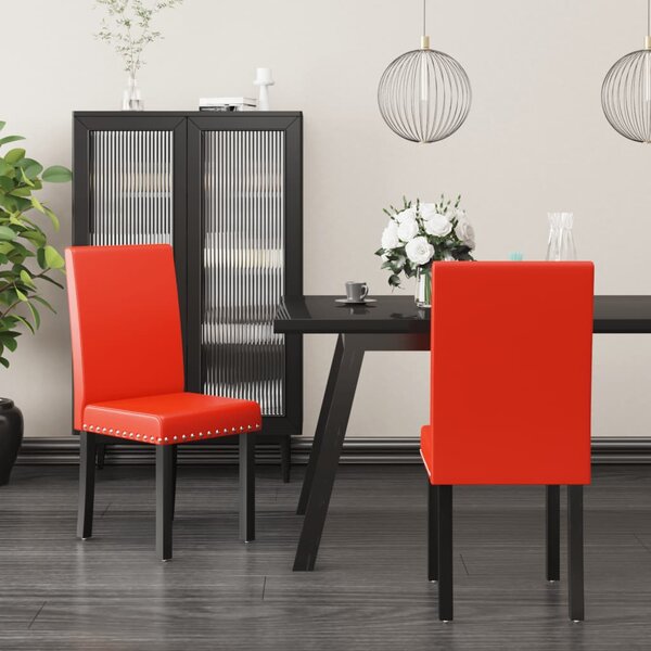 Jedálenské stoličky 2 ks červená PVC