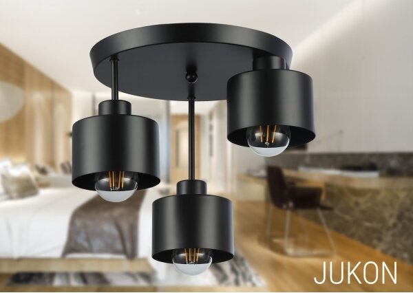 Luster na tyči 3xE27/35W/230V pr. 30 cm čierna