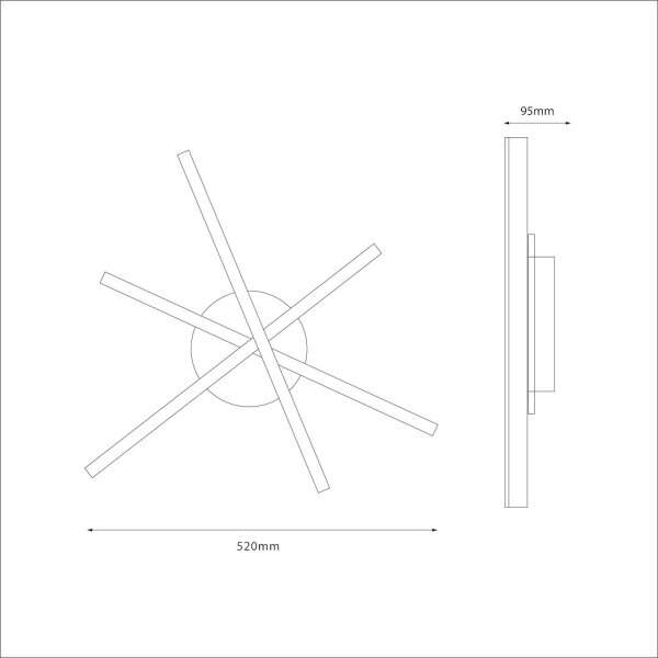 LED stropné svietidlo STICK LED/12W/230V čierna