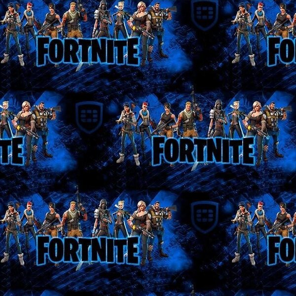 Metráž Teplákovina digital - Fortnite modrá