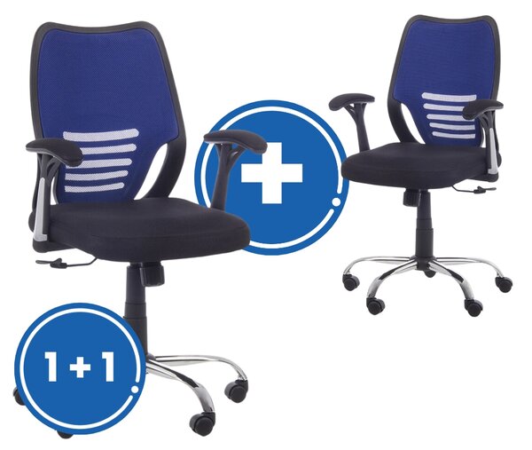 Kancelárska stolička Santos 1 + 1 ZADARMO, čierna / modrá