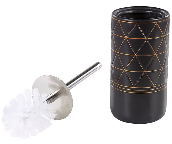 Sada doplnkov do kúpeľne čierno zlatá keramická art deco elegantný dávkovač mydla wc kefa poháre moderný štýl kúpeľňa