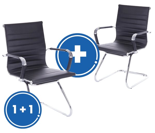 Konferenčná stolička Prymus K 1 + 1 ZADARMO, čierna