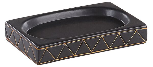 Sada doplnkov do kúpeľne čierno zlatá keramická art deco elegantný dávkovač mydla wc kefa poháre moderný štýl kúpeľňa