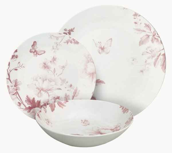 Porcelánová súprava riadu Vie En Rose, 6 osôb, 18 ks