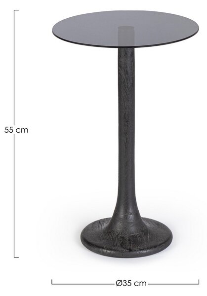 ABERDEEN čierny konferenčný stolík D35cm