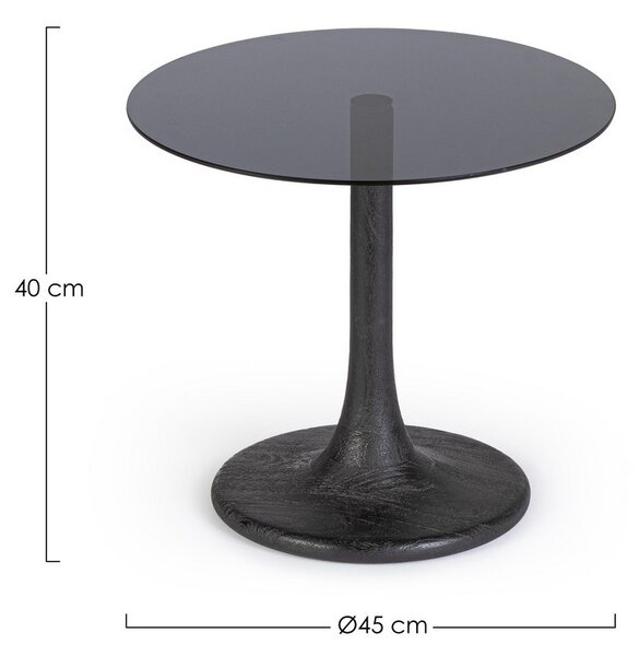 ABERDEEN čierny konferenčný stolík D45cm