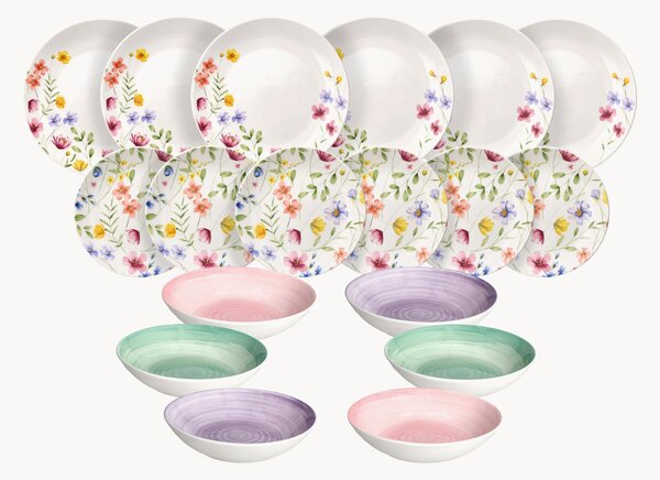 Porcelánová súprava riadu Madison Petals, 6 osôb, 18 ks