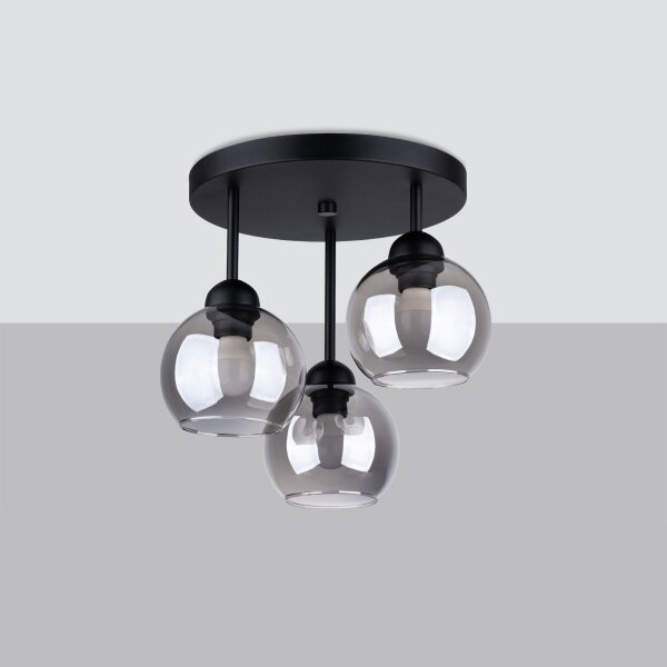 Sollux SL.1140 - Luster na tyči ALINO 3xE27/60W/230V čierna