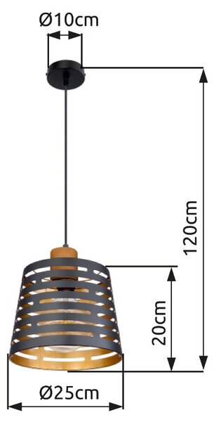 Globo 15451H závesný luster Ablona 1x60W | E27
