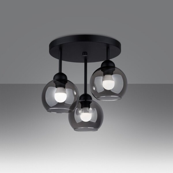 Sollux SL.1140 - Luster na tyči ALINO 3xE27/60W/230V čierna
