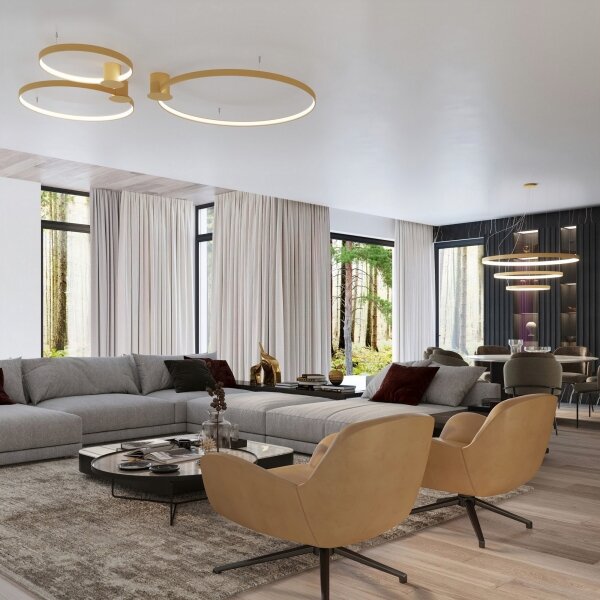 Thoro TH.223 - LED stropné svietidlo RIO LED/30W/230V CRI 98 4000K priemer 55 cm zlaté