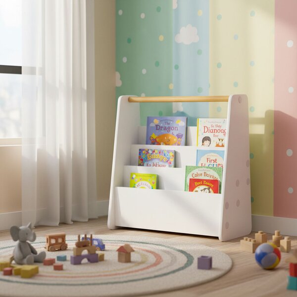 ECOTOYS Malá detská knižnica, 3 police - biela ECOTOYS