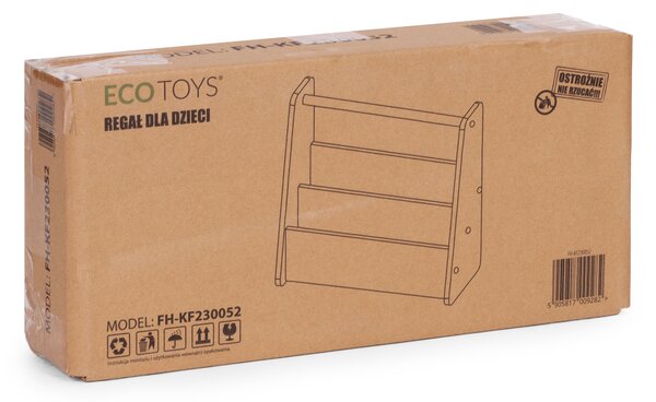 ECOTOYS Malá detská knižnica, 3 police - biela ECOTOYS