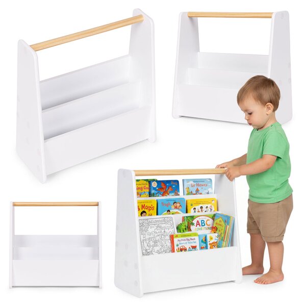 ECOTOYS Malá detská knižnica, 3 police - biela ECOTOYS