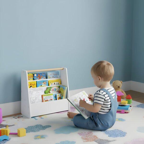 ECOTOYS Malá detská knižnica, 3 police - biela ECOTOYS