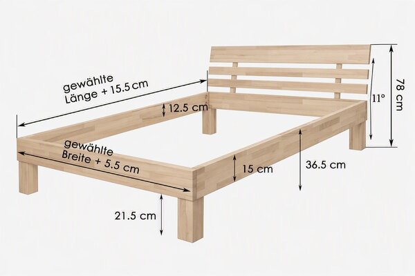 POSTEĽ, 90/220 cm jadrový buk P & B - Online Only spálne, Online Only