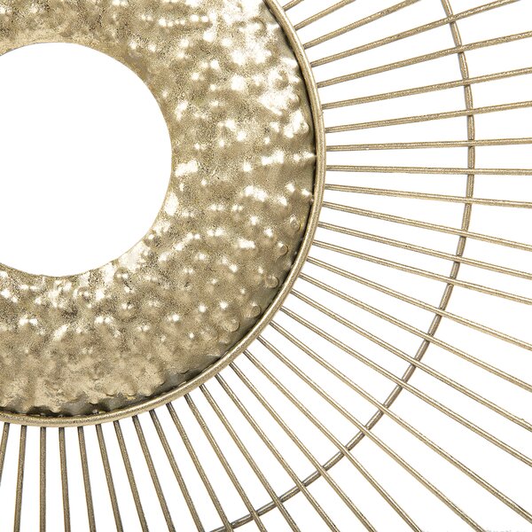 Nástenná dekorácia zlatá kov 50 x 50 cm štvorcový tvar motív slnka metalická povrchová úprava moderný glamour art deco štýl doplnky