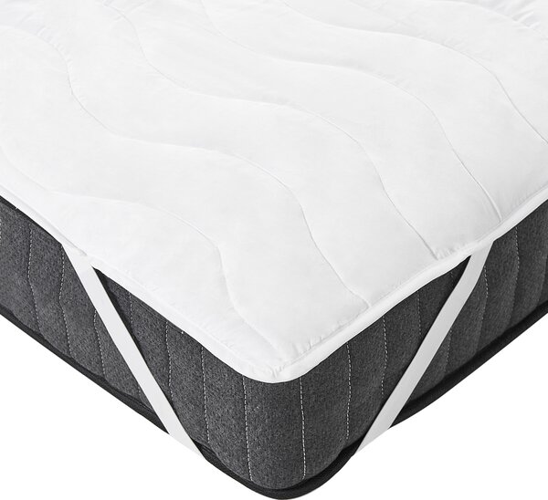 Chránič na matrac biely mikrovlákno 180 x 200 cm vodoodolná podložka polyesterová výplň prešívaný poťah