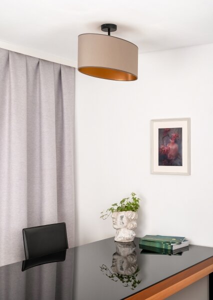 Duolla - Prisadený luster OVAL VEGAN 1xE27/15W/230V béžová