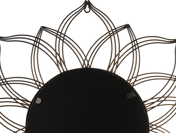 Závesné zrkadlo na stenu zlaté 67 cm okrúhle v tvare kvetu glamour art deco vintage hollywood