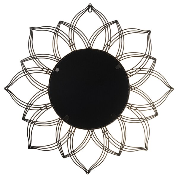 Závesné zrkadlo na stenu zlaté 67 cm okrúhle v tvare kvetu glamour art deco vintage hollywood