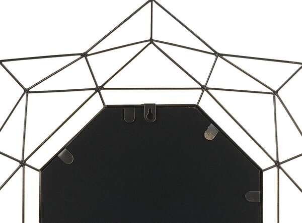 Závesné zrkadlo na stenu zlaté 60 cm okrúhle art deco glamour Hollywood geometrický rám