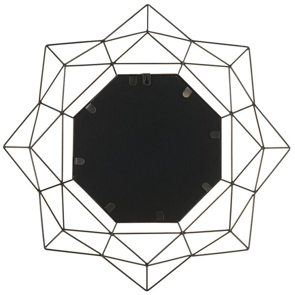 Závesné zrkadlo na stenu zlaté 60 cm okrúhle art deco glamour Hollywood geometrický rám