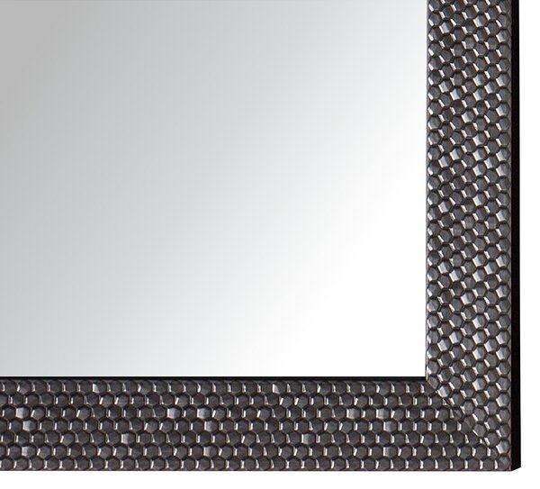 Závesné zrkadlo na stenu strieborné 50 x 130 cm obdĺžnikové vintage rám moderný dizajn