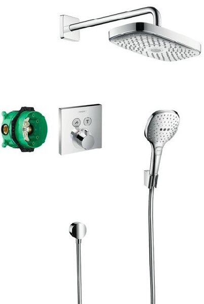Hansgrohe Raindance Select E - Sprchový set 300 s termostatom ShowerSelect, 2 prúdy, chróm 27296000
