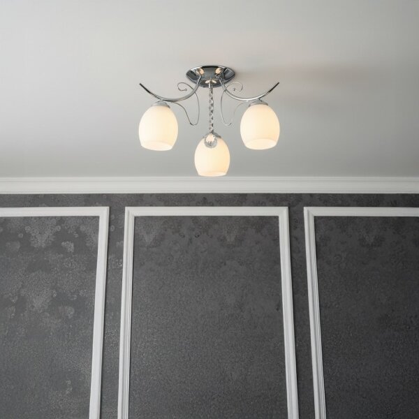 Prisadený luster ELLA 3xE27/15W/230V lesklý chróm
