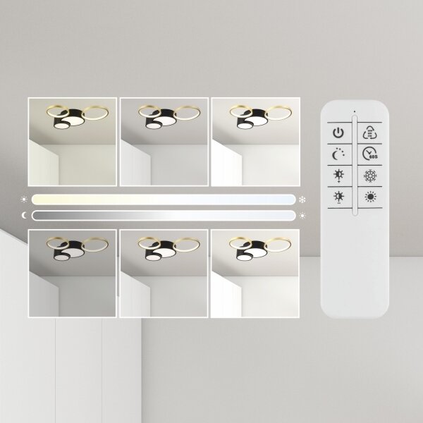 Stmievateľné stropné svietidlo ALIZEE LED/30W/230V 3000-6500K čierna/zlatá
