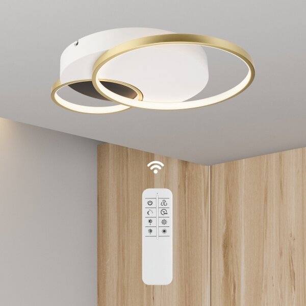 Stmievateľné stropné svietidlo BENITO LED/31W/230V 3000-6500K biela/zlatá