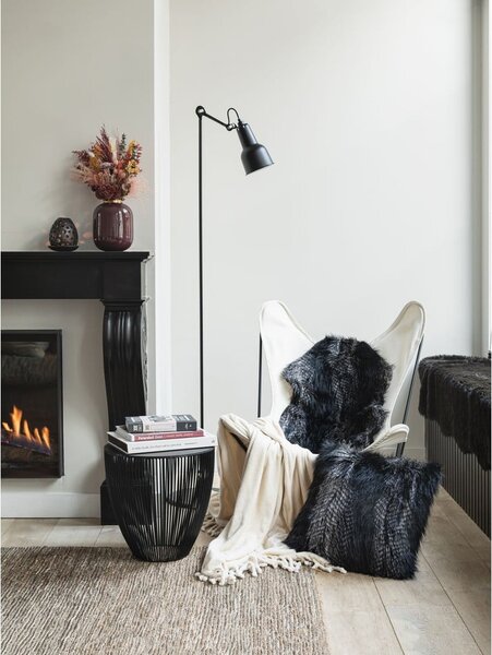 Čierna umelá kožušina Tiseco Home Studio Fox, 50 x 80 cm