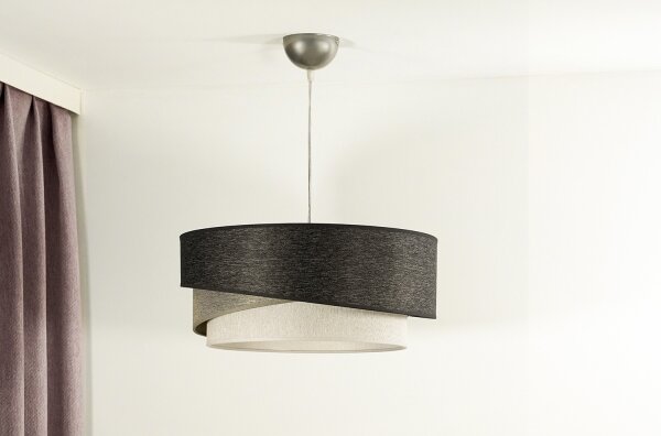 Duolla - Luster na lanku KOBO 1xE27/15W/230V pr. 45 cm antracit/šedá/biela