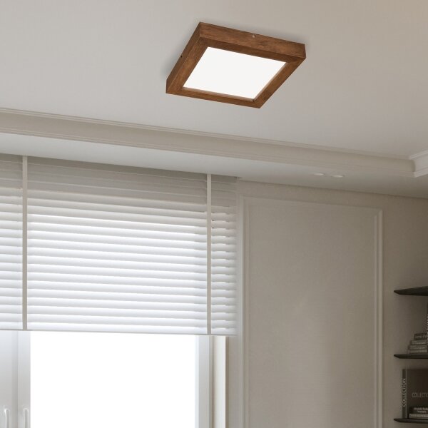 Brilagi-LED Stmievateľné svietidlo WOODY FRAME LED/24W/230V dub 30x30 cm IP44 + DO