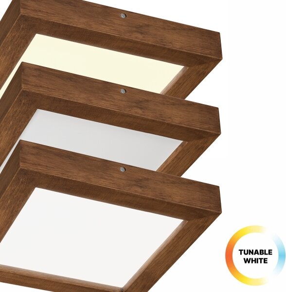 Brilagi-LED Stmievateľné svietidlo WOODY FRAME LED/24W/230V dub 30x30 cm IP44 + DO