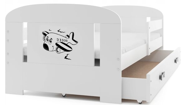 Interbeds Filip jednolôžková posteľ 160x80 + zásuvka biela s lietadielkom
