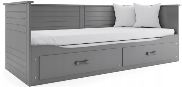 Interbeds Hermes Skladacia detská posteľ 80x160 grafitová (po rozložení 160x200cm)