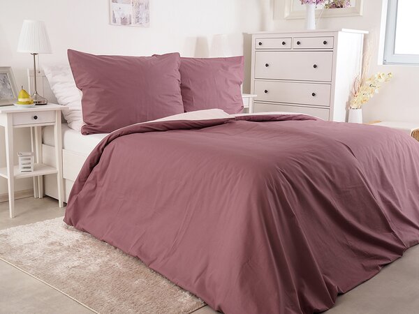 TipTrade Obojstranné bavlnené obliečky - Color staroružovo ružové Rozměr: 140 x 200 + 70 x 90