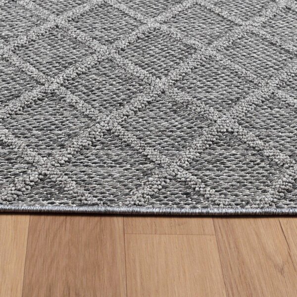 Ayyildiz , Kusový koberec Patara 4953 Grey – na von aj na doma, 80x150, šedá, chodba / predsieň