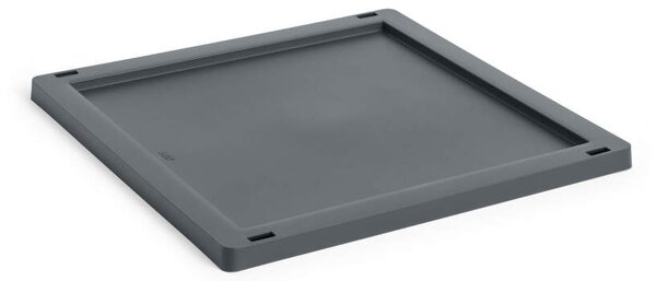 HAY Plastové veko Colour Crate Medium Square/Cube, charcoal