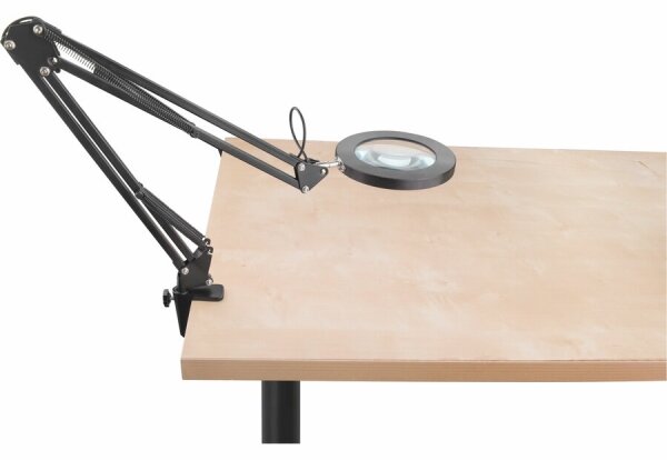 Extol - LED Stmievateľná stolná lampa s lupou LED/8W/5V 2900/4500/7500K čierna