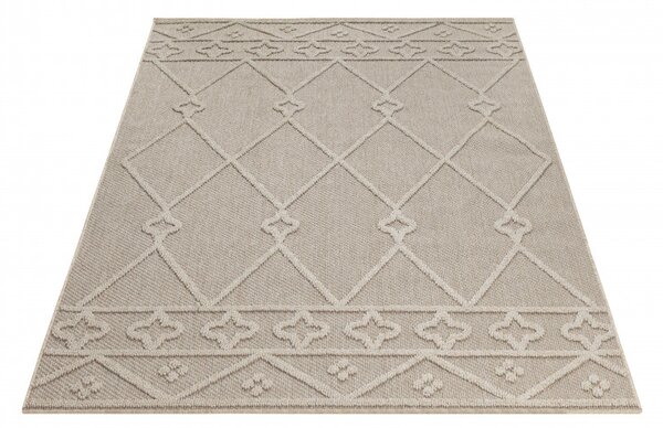 Ayyildiz , Kusový koberec Patara 4955 Beige – na von aj na doma, 80x150, béžová, chodba / predsieň
