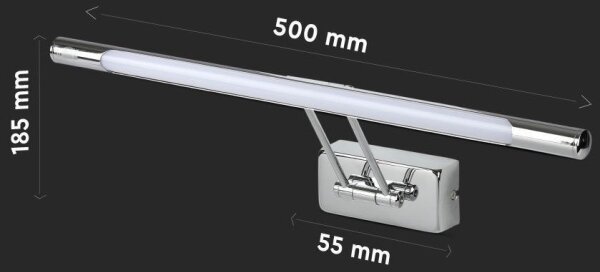 LED Osvetlenie zrkadla LED/9W/230V 3000K 50cm lesklý chróm