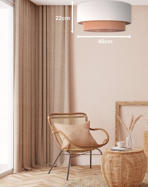 Duolla - Stropné svietidlo BOHO 1xE27/15W/230V pr. 45 cm béžová/hnedá